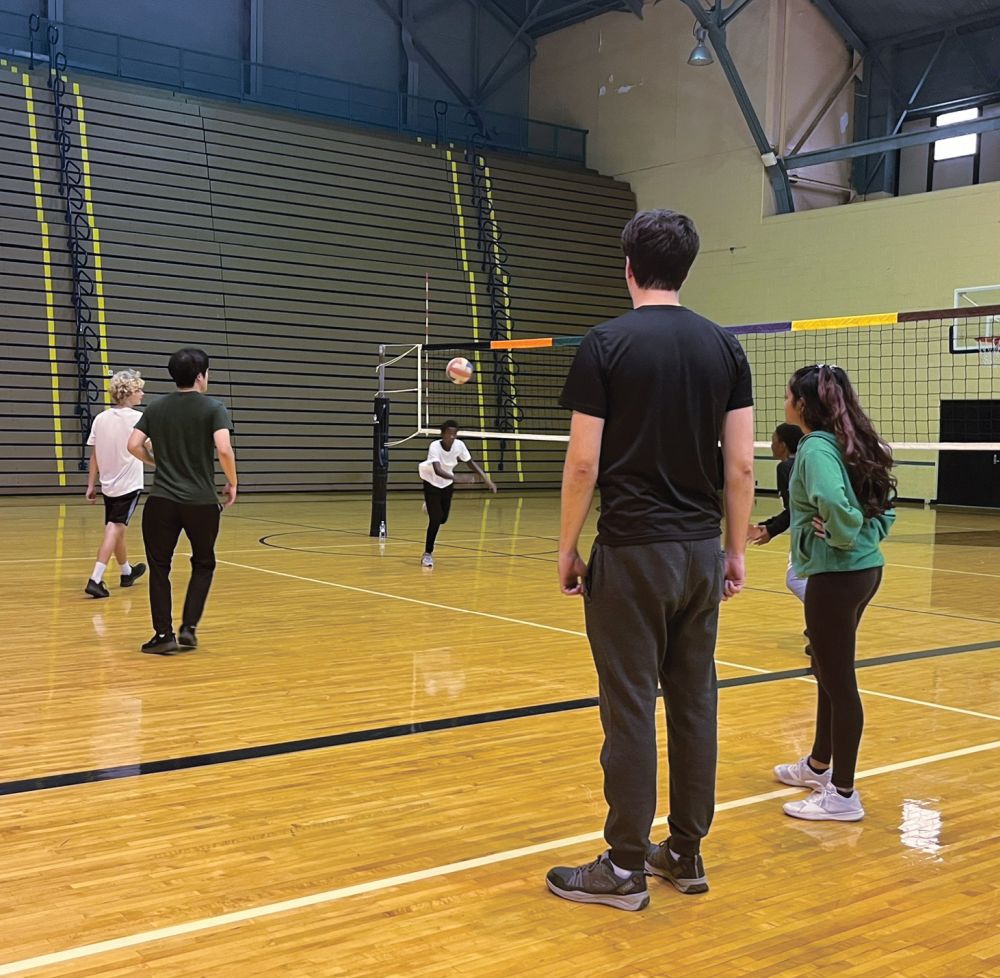 MSU students working with local highschool students