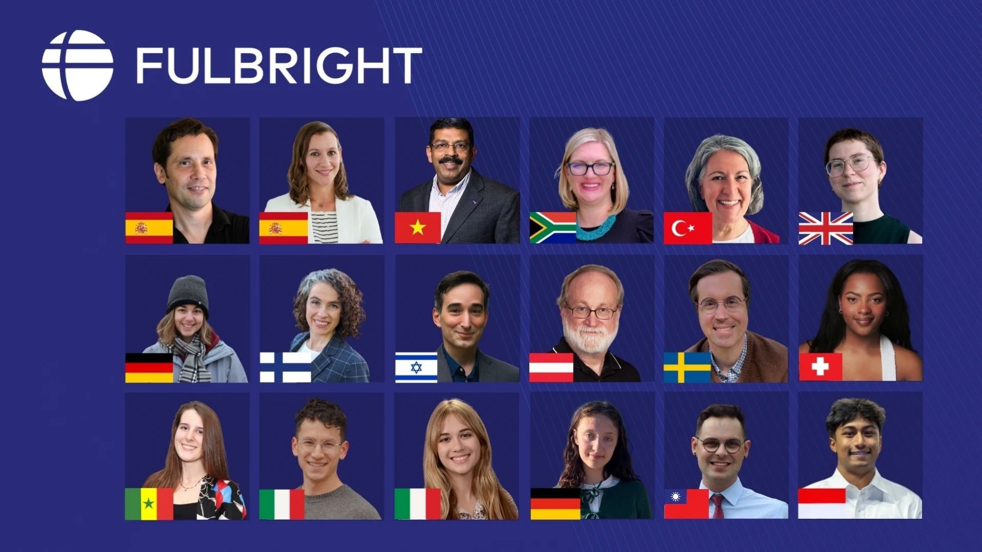 Banner of all of the Fullbright recipients